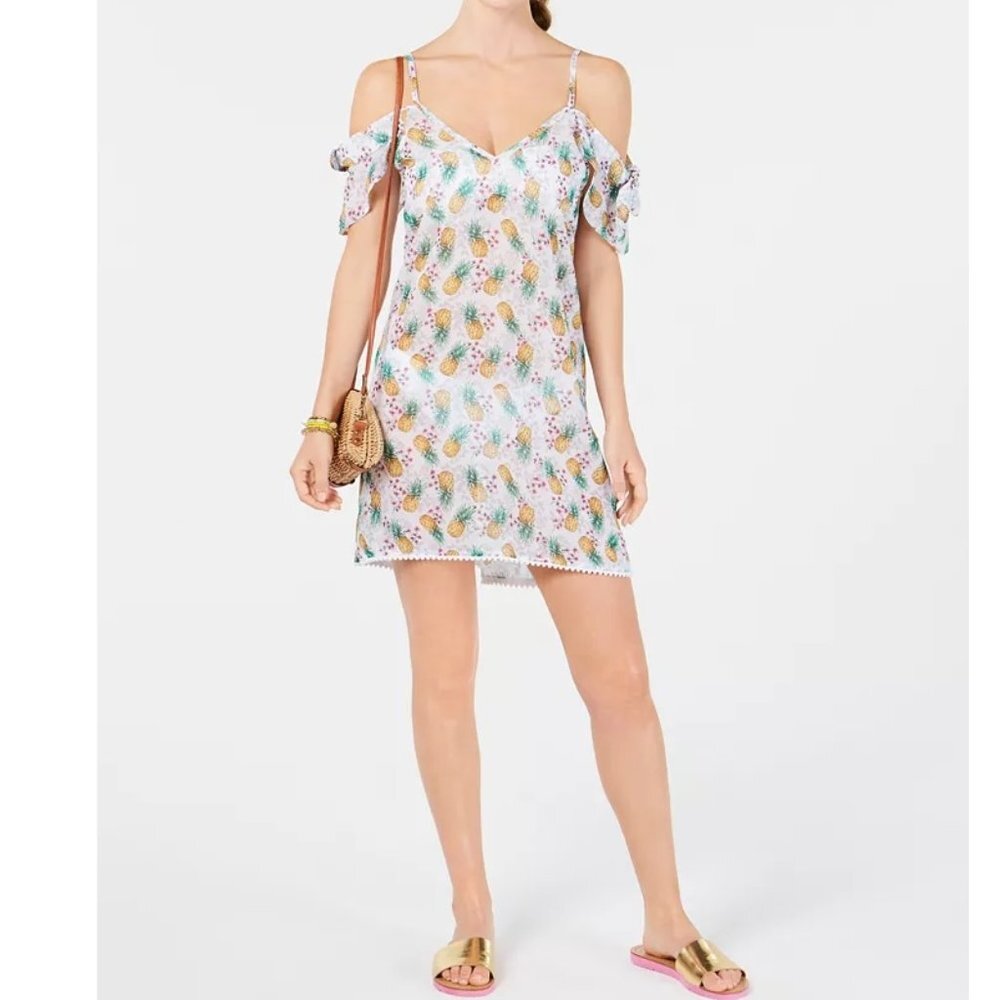 Miken Flutter-Sleeve Cover-Up Dress